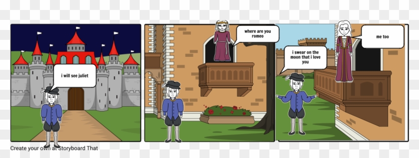 Balcony - Romeo I Julia Scena Balkonowa Komiks Clipart #1306659