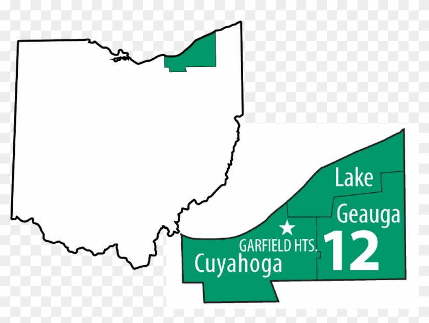 Ohio Map With D12 Outline - Illustration Clipart