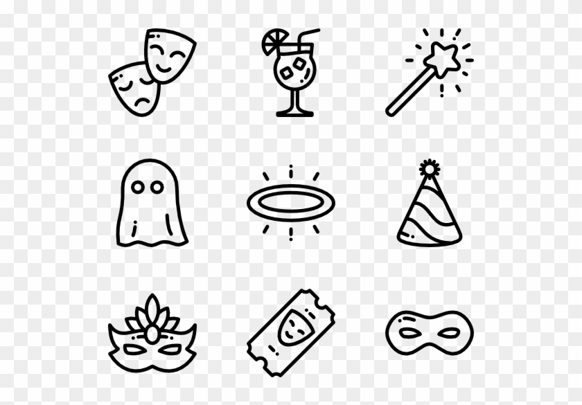 Costume Party - Black Icons Png Clipart #1307065