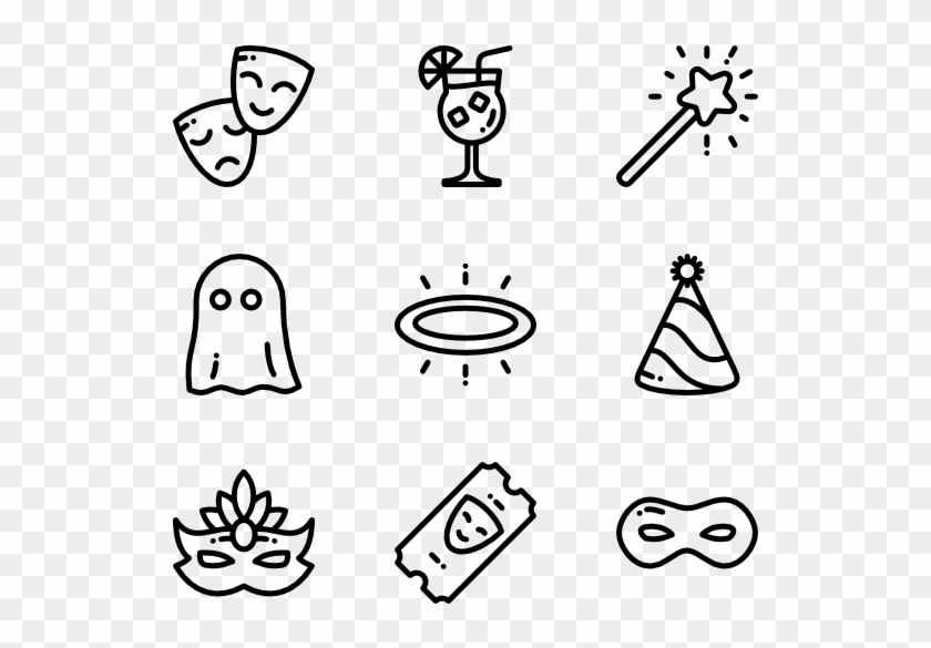 Costume Party - Black Icons Png Clipart