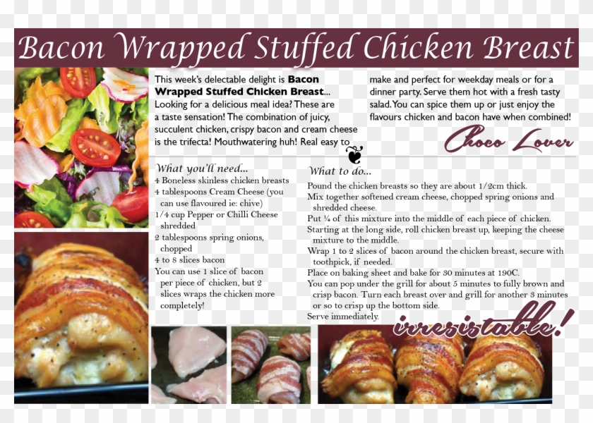 Bacon Wrapped Stuffed Chicken Breast, Looking For A - Croissant Clipart