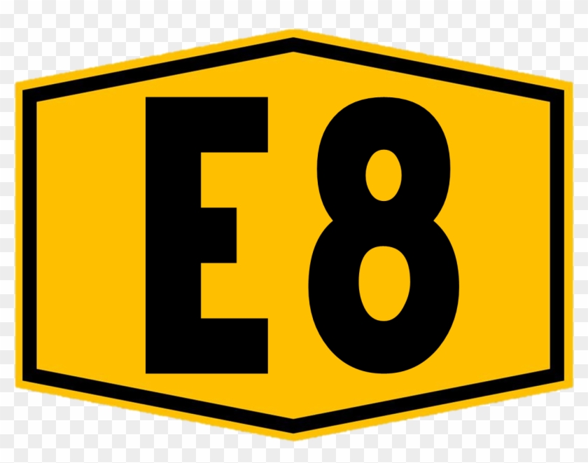 E8 Highway - Sign Clipart #1307473