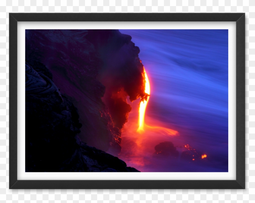 Kilauea Lava Spigot Canvas Print In Rustic Frame Julia - Picture Frame Clipart #1307746