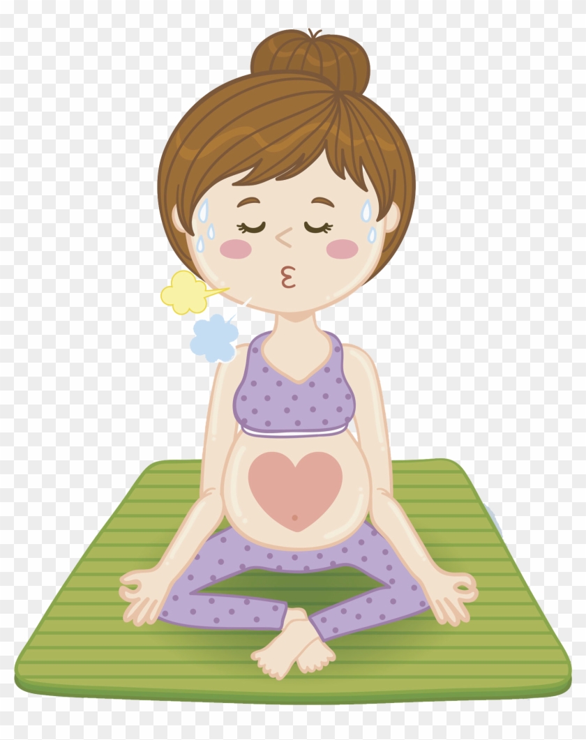 Clipart Download Yoga Clip Art Pregnant Woman Transprent - Kartun Ibu Hamil Duduk - Png Download