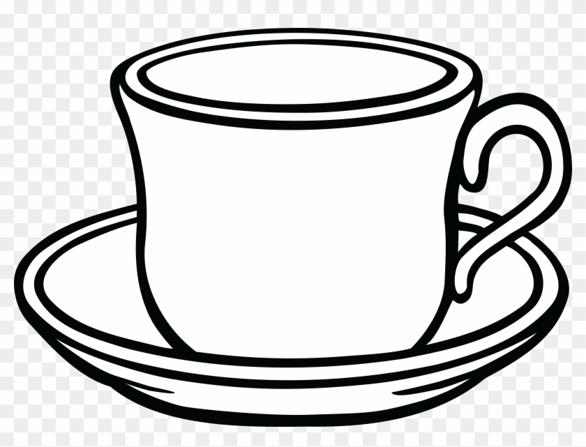 Free Clipart Of A Cup Of Coffee And Saucer - Cup Clipart Black And White - Png Download