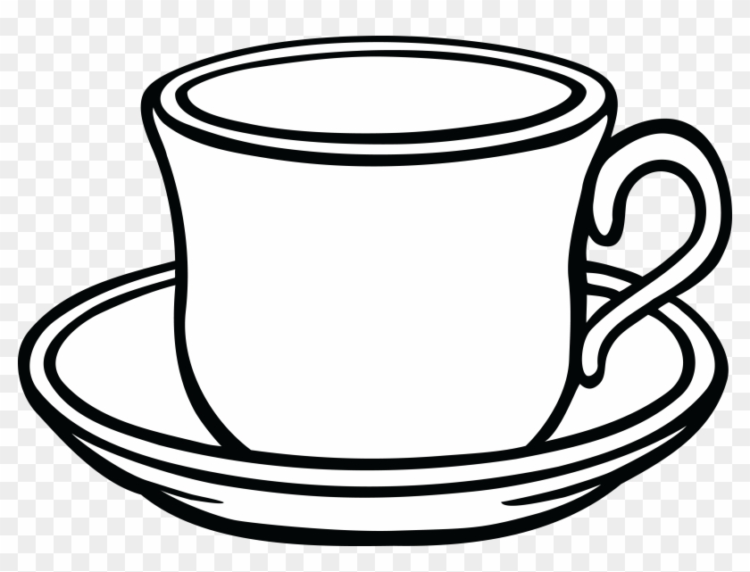 Free Clipart Of A Cup Of Coffee And Saucer - Cup Clipart Black And White - Png Download #1308080