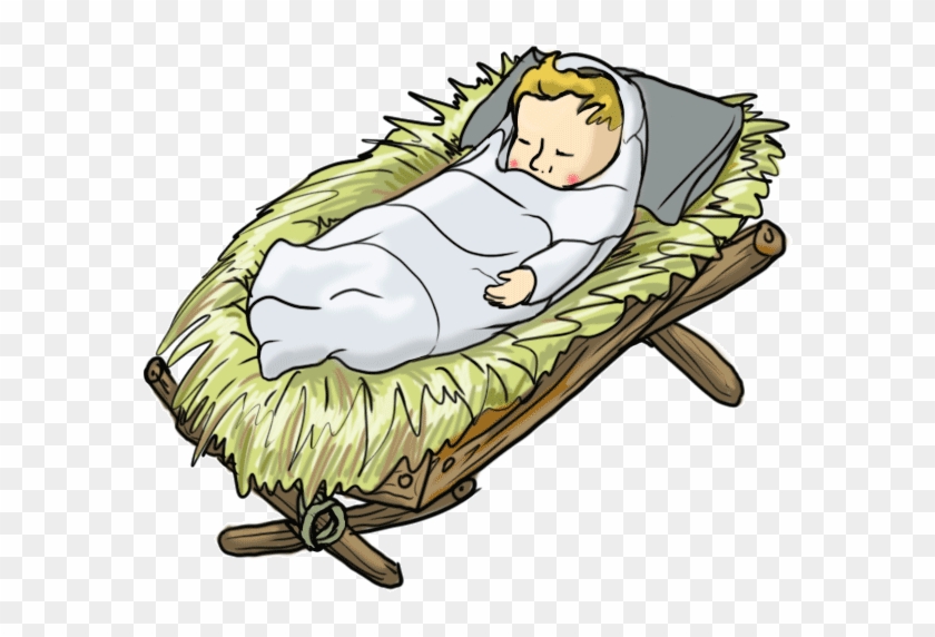Baby Jesus Transparent Image - Baby Jesus In A Manger Cartoon Clipart
