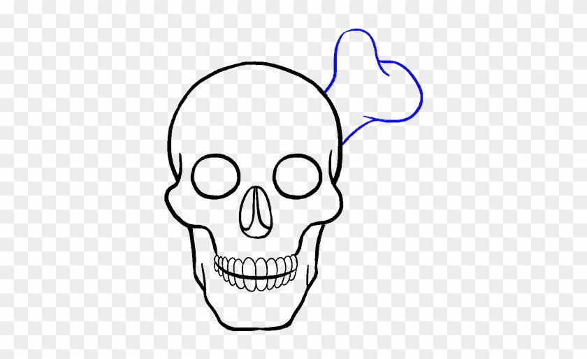 Drawn Cartoon Skull - Skull Drawings Easy Small Clipart
