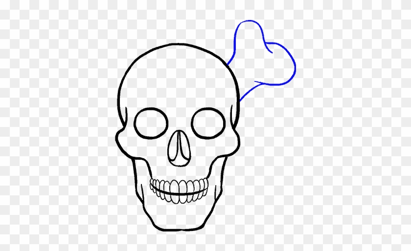 Drawn Cartoon Skull - Skull Drawings Easy Small Clipart #1308483