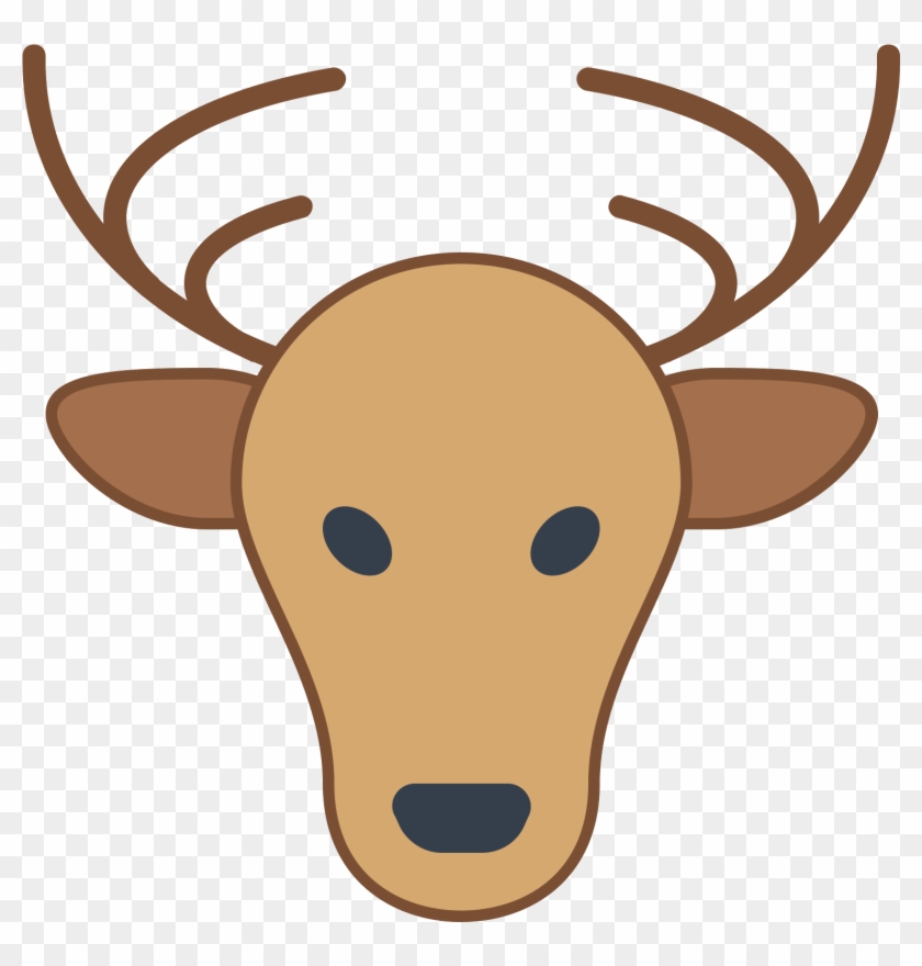 The Skull Profile Of A Deer, Facing Foward - Cartoon Clipart