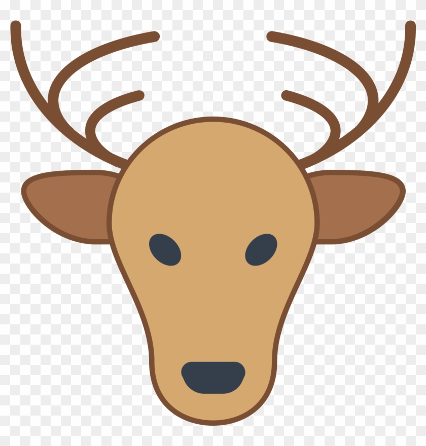 The Skull Profile Of A Deer, Facing Foward - Cartoon Clipart #1308688