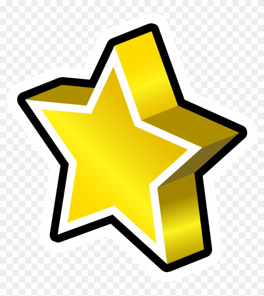 Pizza Clipart Club - Club Penguin Star Pin - Png Download