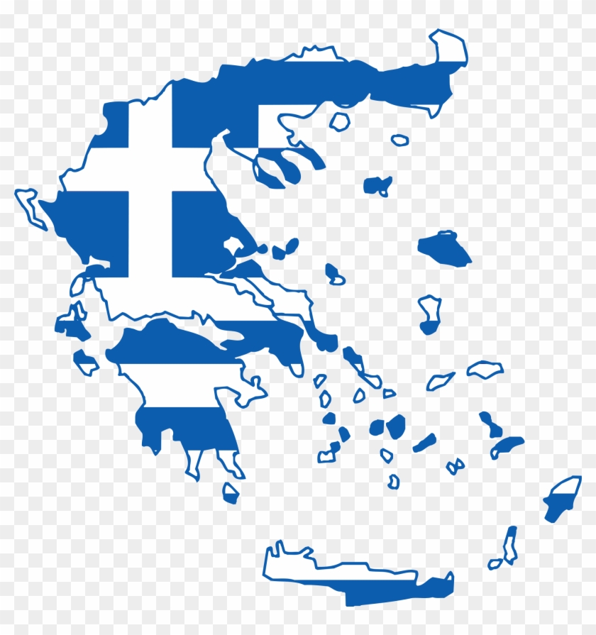 Greece Clipart - Greece Flag Map - Png Download #1309502