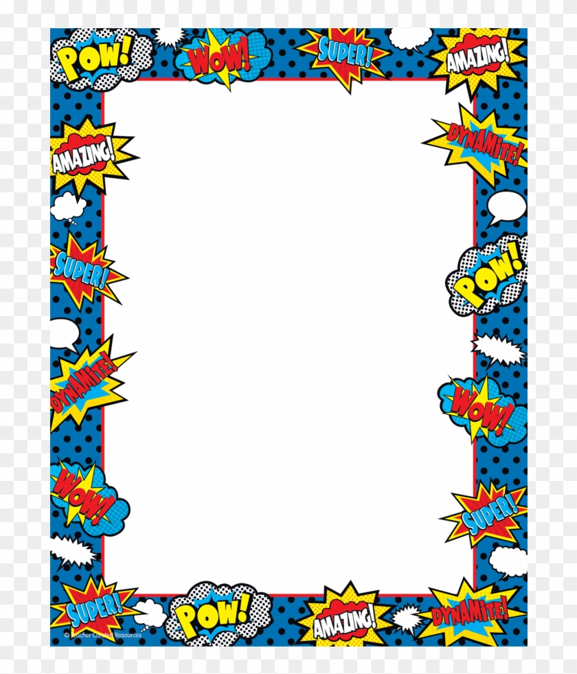 Tcr5629 Superhero Computer Paper Image - Superhero Frame Png Clipart #1309948