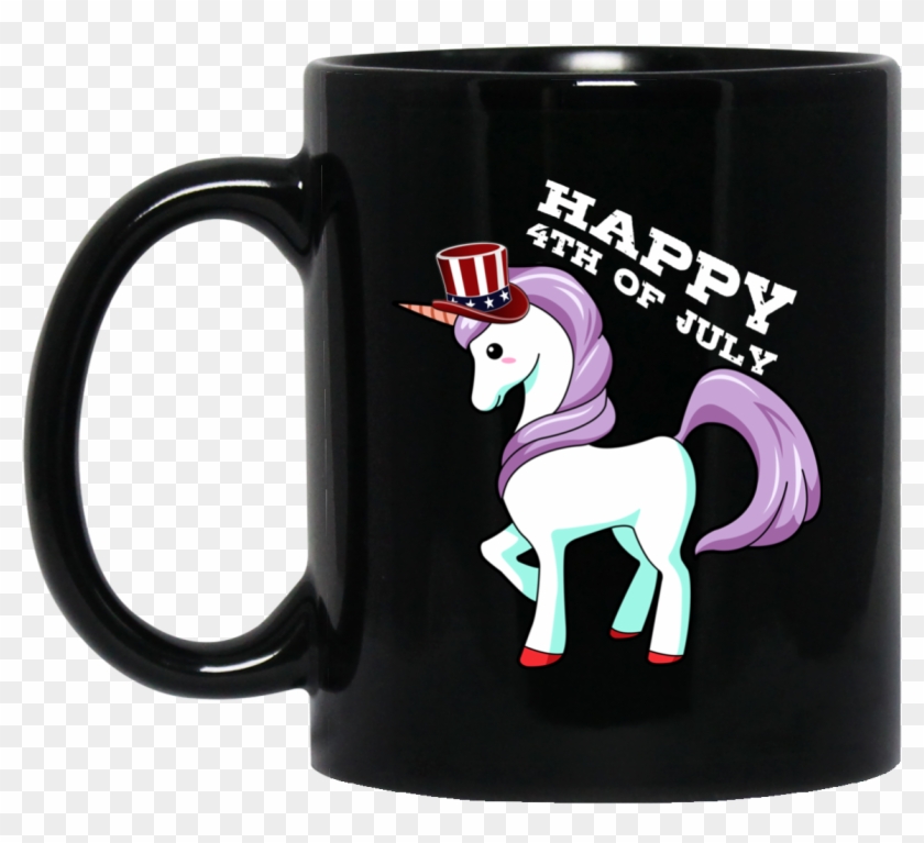Happy 4th Of July Unicorn Red White Blue Stars Mug Clipart
