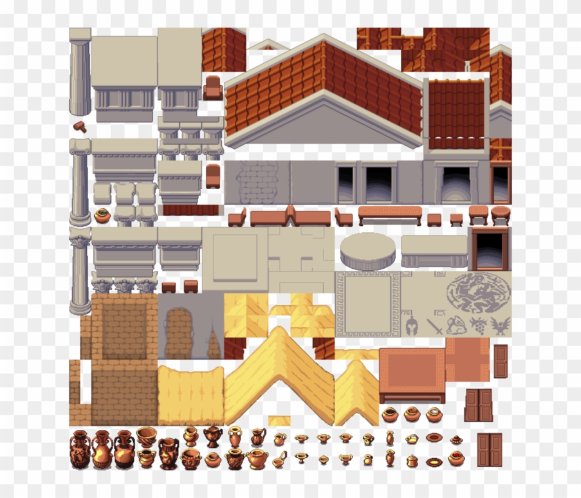 Lpc Ancient Greece Architecture - Ancient Greece Pixel Art Clipart #1310685