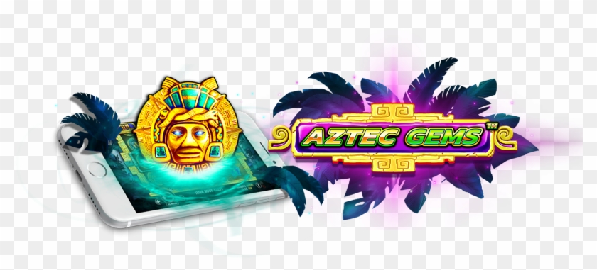 Aztec Gems Slots Game Logo - Graphic Design Clipart