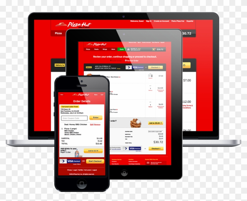 Pizza Hut App Saves Woman In Hostage Situation - Mobile Device Clipart