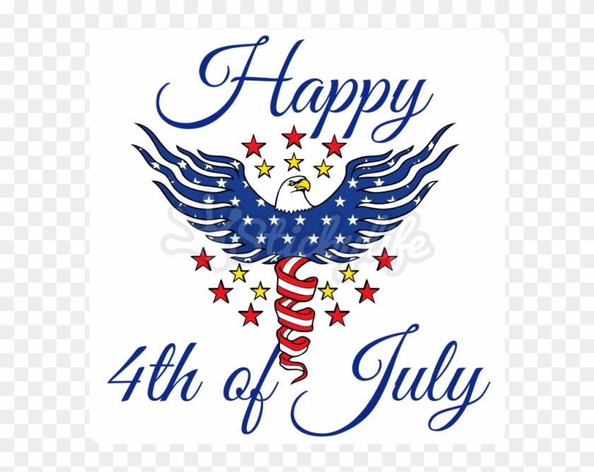 Happy 4th Of July Static Cling - Vector Graphics Clipart #1310994