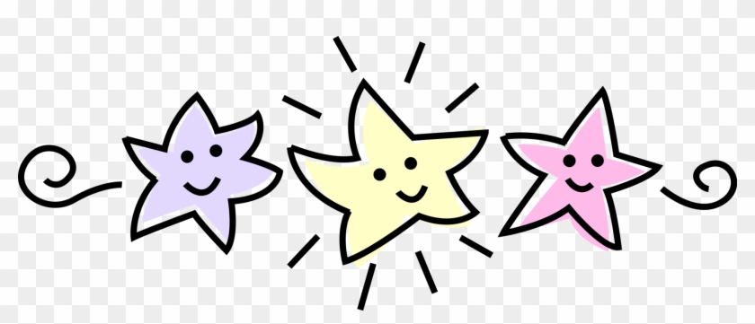 Vector Illustration Of Anthropomorphic Happy Stars - Cartoon Clipart #1311198