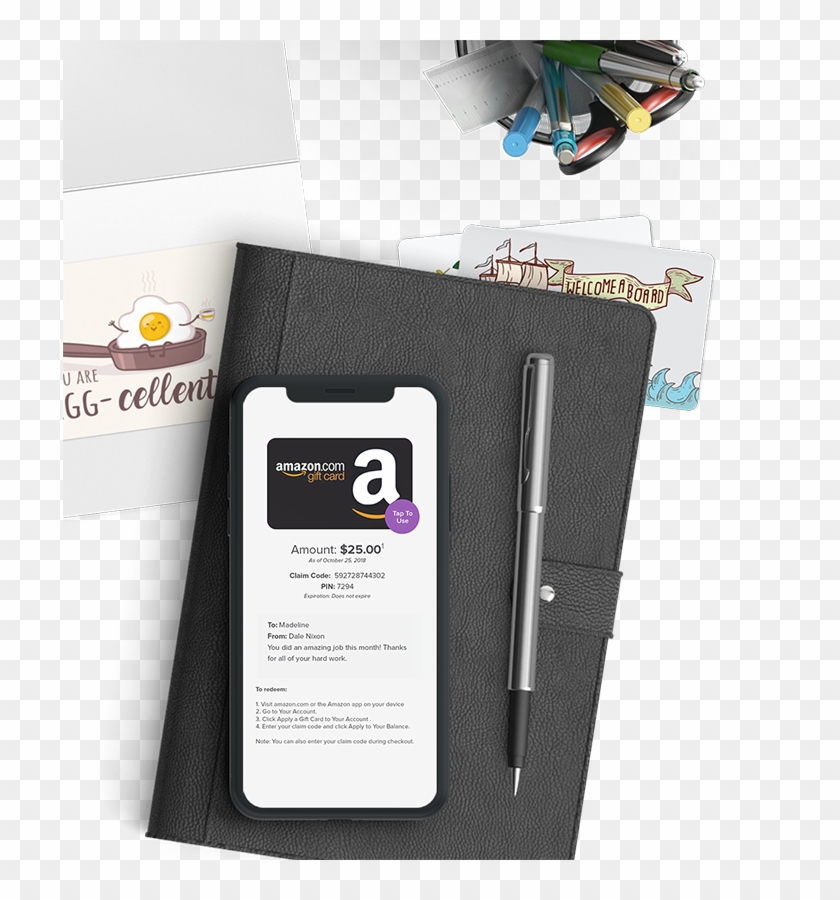 Digital Amazon Gift Card Displaying On A Smartphone - Gadget Clipart