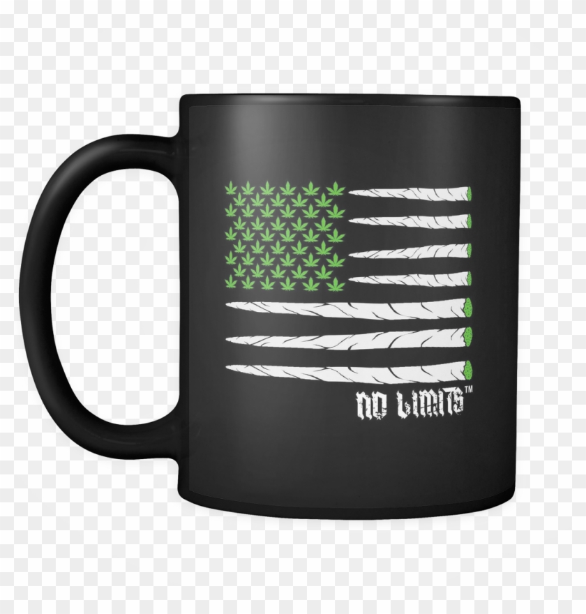 Marijuana Joint Flag Black Mugs - Mug Clipart #1312415