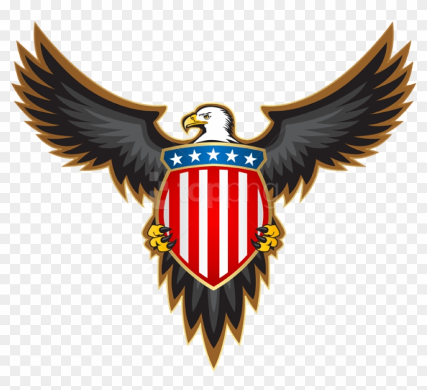 Free Png Download Eagle With American Badge Clipart - American Bald Eagle With Shield Transparent Png #1312901