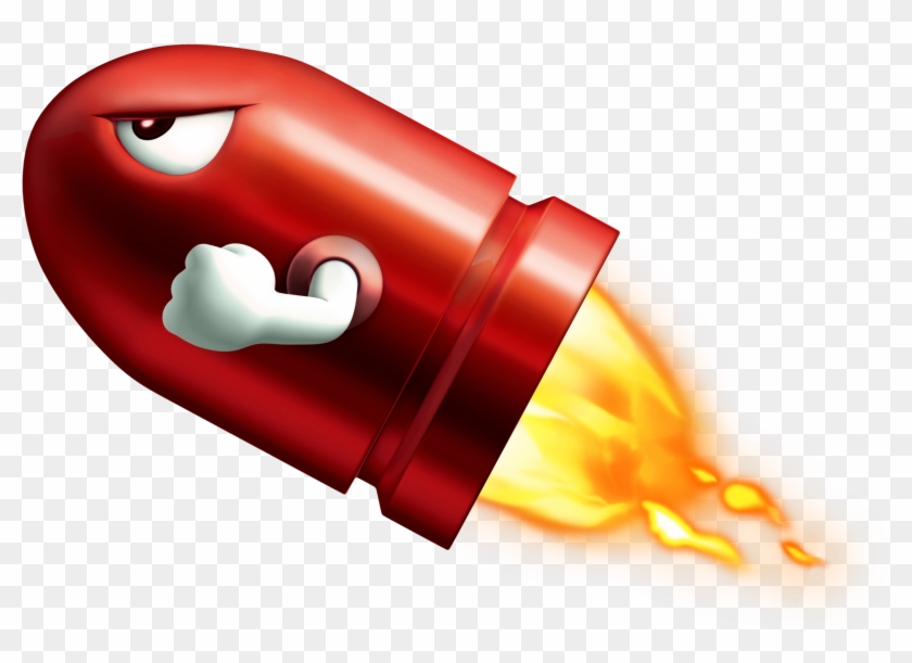 Missle-png - Mario Red Bullet Bill Clipart #1313931