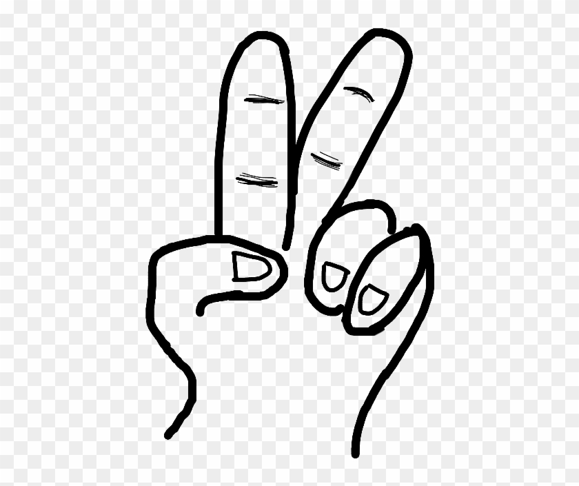 #sticker #peace #peacesign #aesthetic #hand #freetoedit - Line Art Clipart