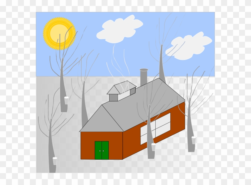 House Trees Sun Snow Svg Clip Arts 600 X 540 Px - Png Download #1314738