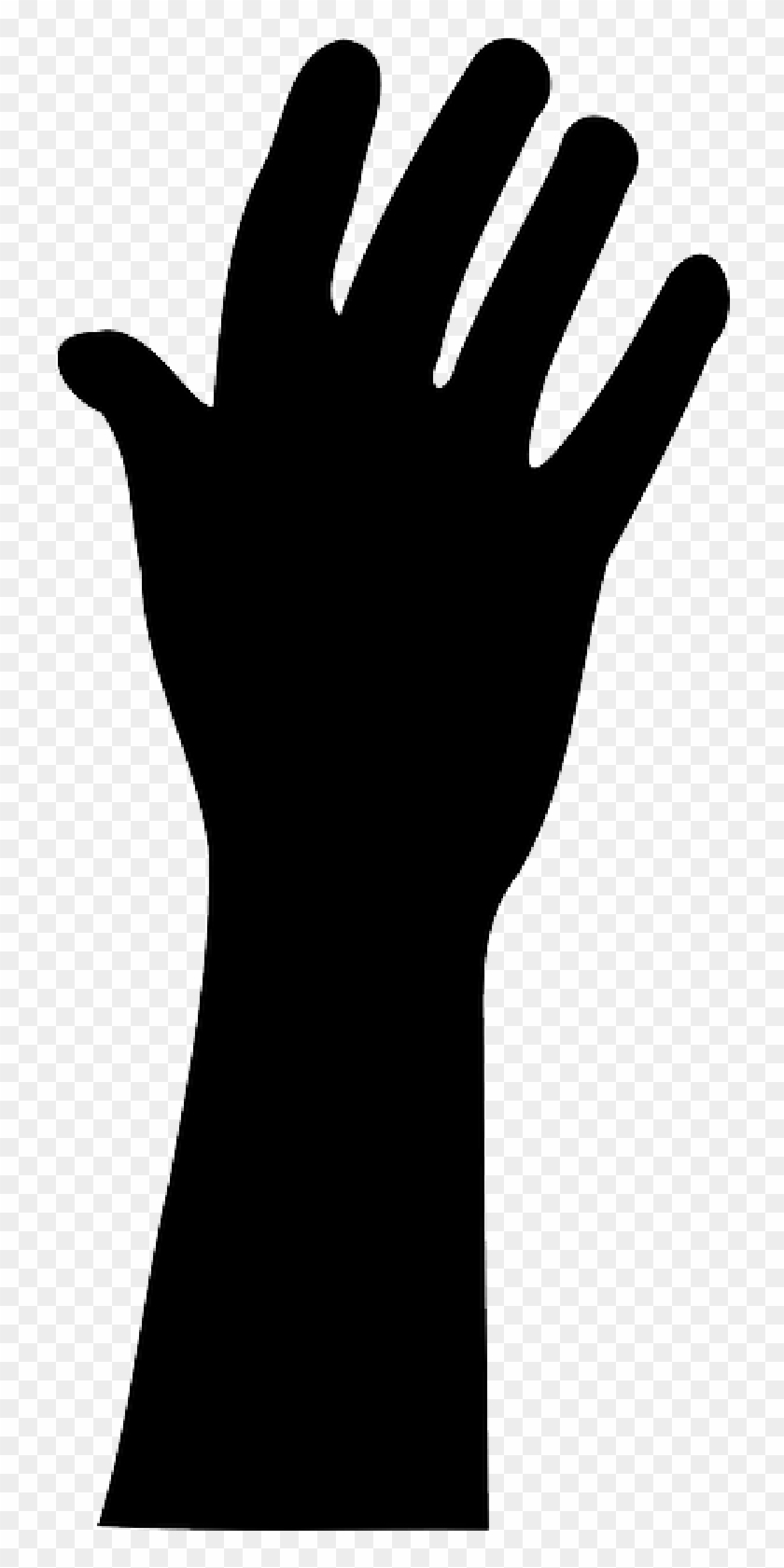 Raised Hand In Silhouette - Reaching Hand Silhouette Png Clipart #1314993