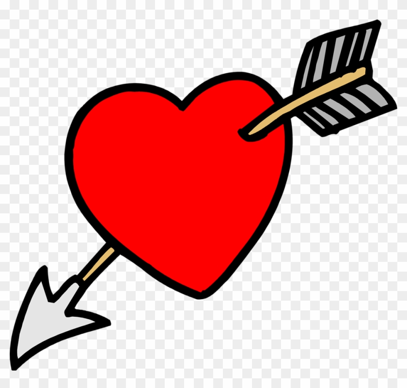 Heart Arrow - Heart With Arrow Through Clipart #1315431