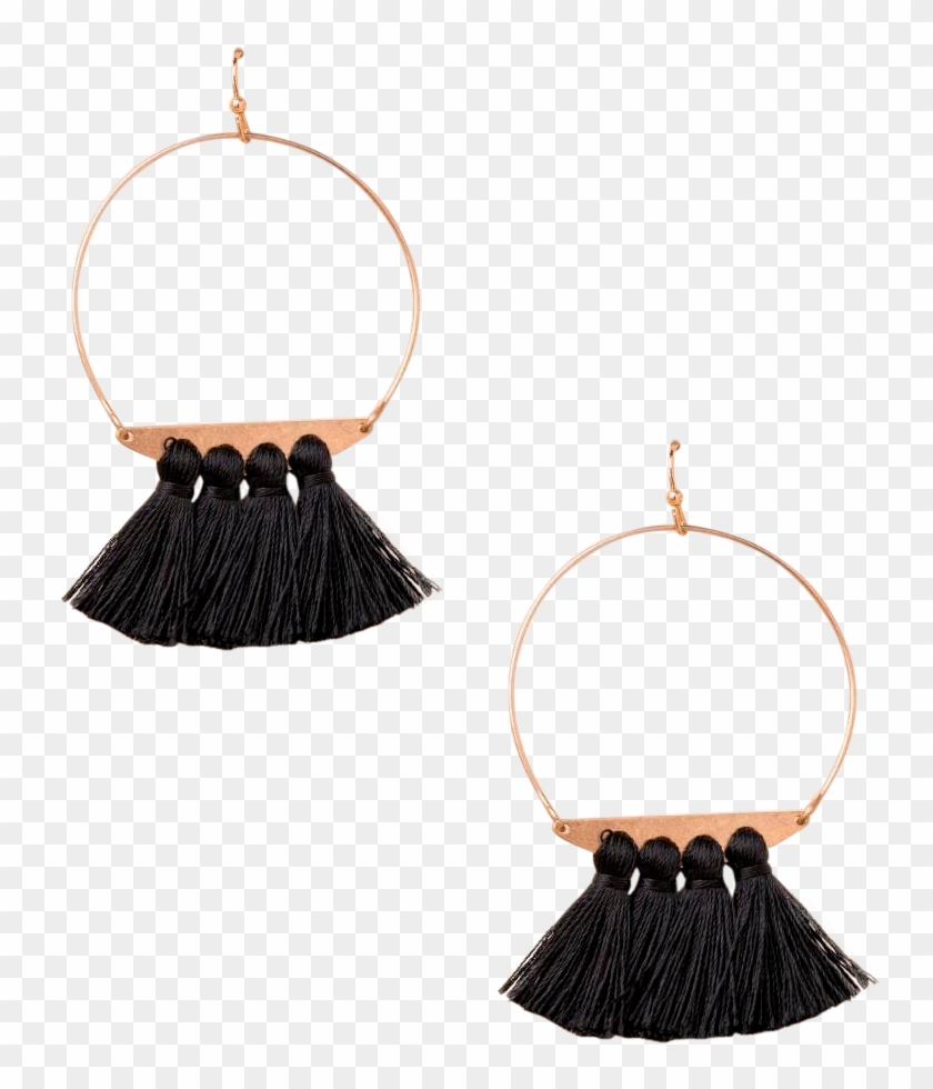 Brennan Tassel Hoop Earrings - Earrings Clipart