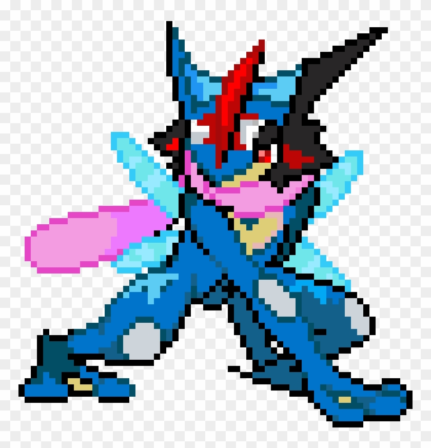 Pokemon Ash Greninja Sprite , Png Download - Ash Greninja Pixel Art Clipart #1315543