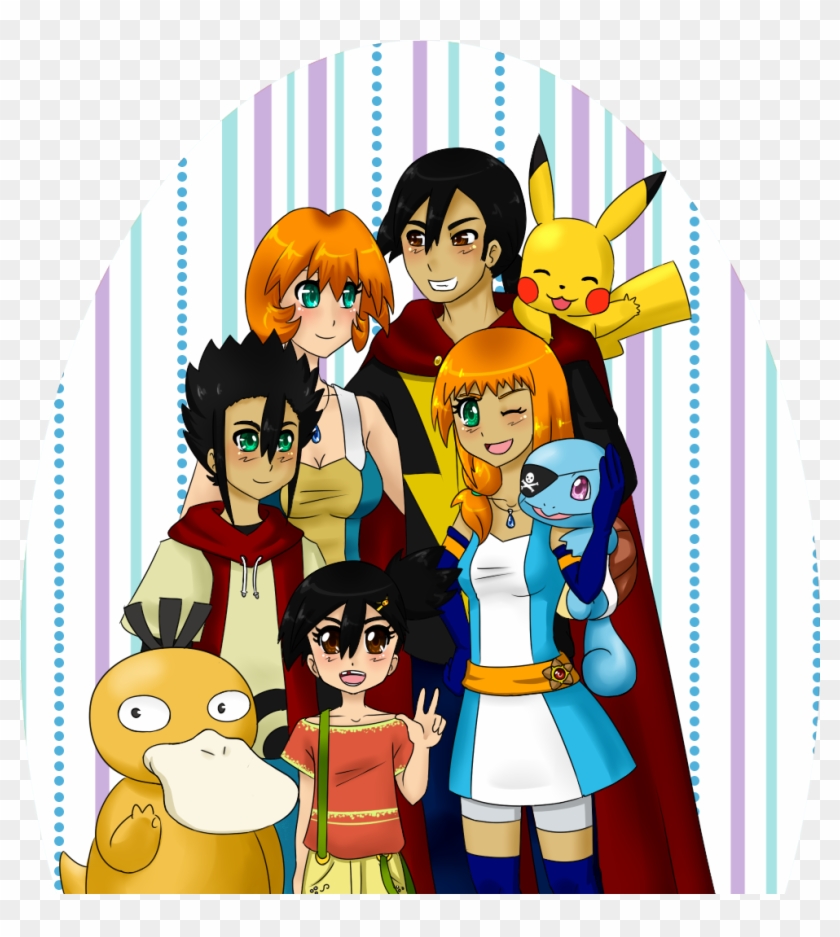 Pokeshipping Family Ash And Misty With Their Children - Pokemon Ash X Misty Family Clipart