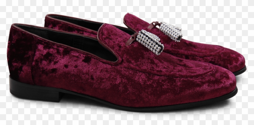 Loafers Claire 10 Velvet Burgundy Tassel Stones Hrs - Slip-on Shoe Clipart