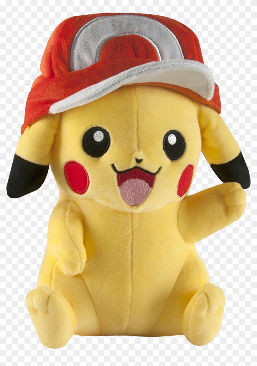 Pikachu With Ash's Hat 10” Plush - Ash Hat Pikachu Plush Clipart #1316007