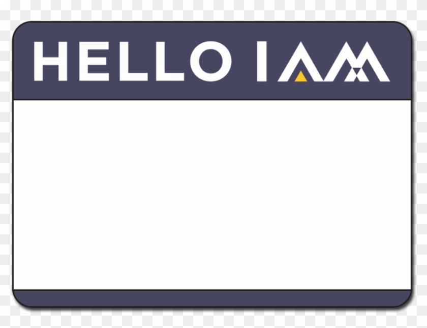 Hello I Am Name Tag Mockup Square - Electric Blue Clipart