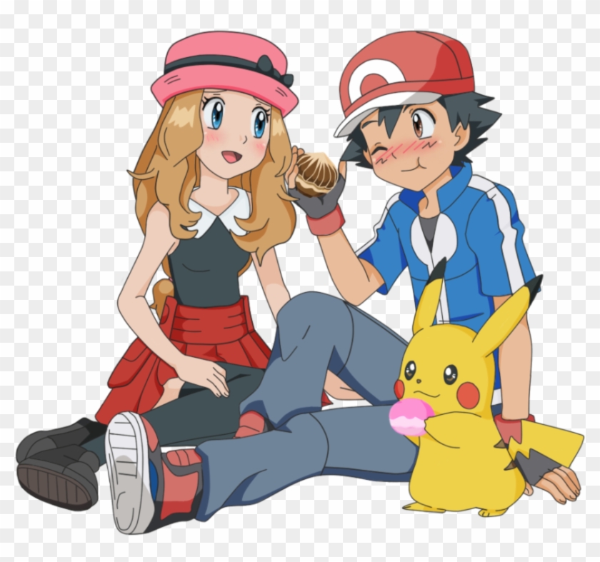 Png - Pokemon Ash And Serena Png Clipart #1316146