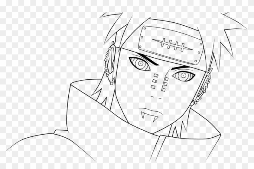 Naruto Pain Clipart Black And White - Pain Drawings Naruto Easy - Png Download #1316619