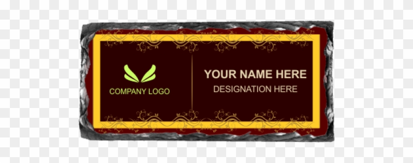 Chocolate Brown Rock Name Plate - Label Clipart