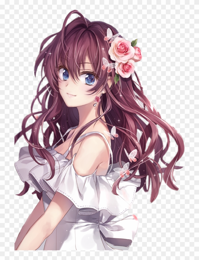#girl #anime #brown Hair #sweet #smile #dress Clipart