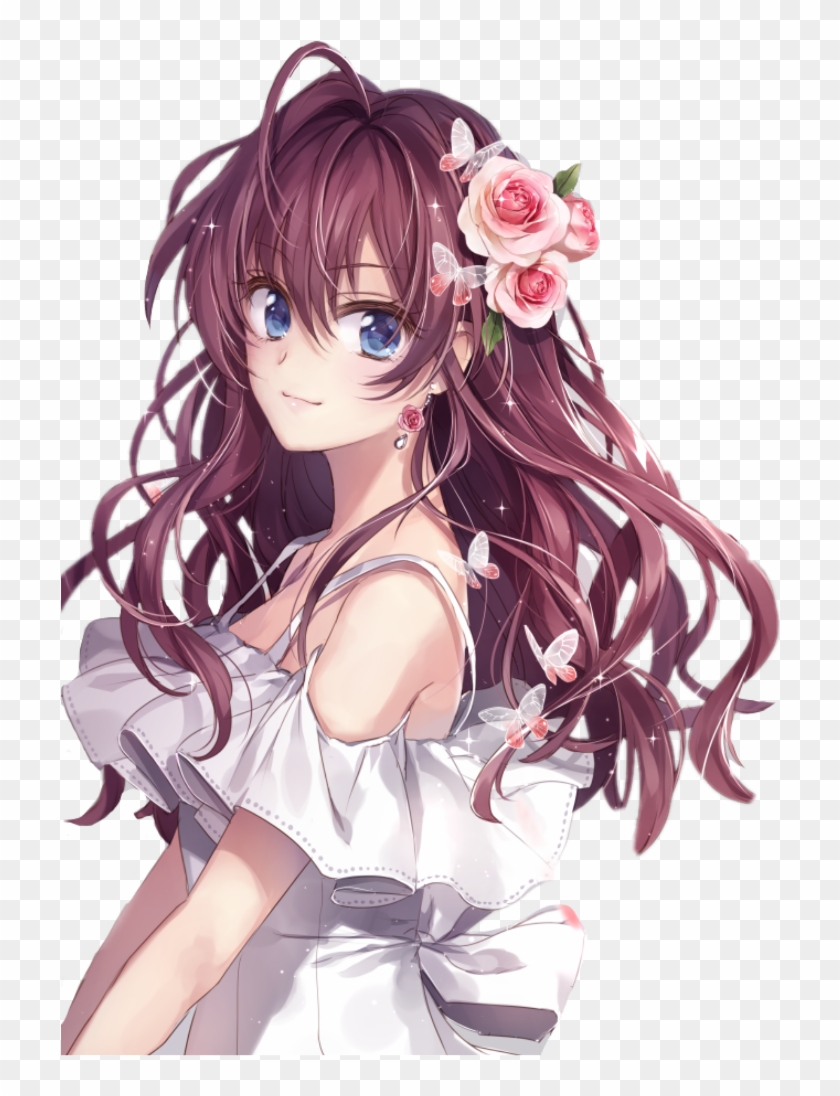 #girl #anime #brown Hair #sweet #smile #dress Clipart #1317346