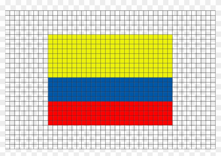 Flag Of Colombia Pixel Art - Small Pixel Art Grid Clipart