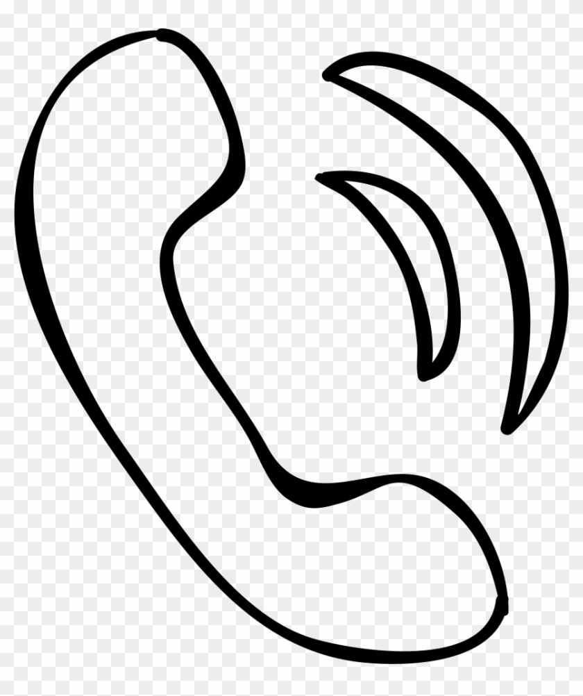 Phone Auricular Hand Drawn Outline Comments - Line Art Clipart