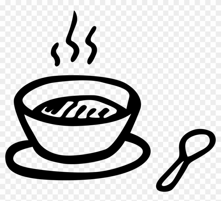 Hot Bowl With A Spoon Hand Drawn - Hand Drawn Food Png Clipart