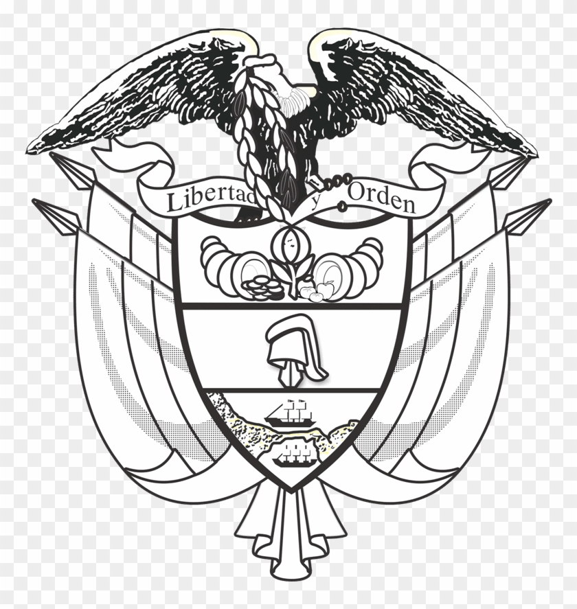Escudo De Colombia Para Colorear Vector En Png - Escudo De Colombia Para Colorear Clipart