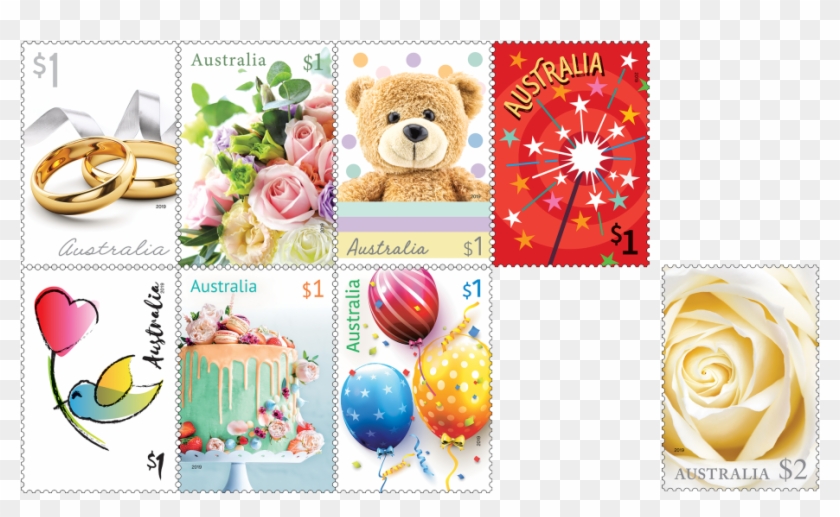 Set Of Stamps - Garden Roses Clipart