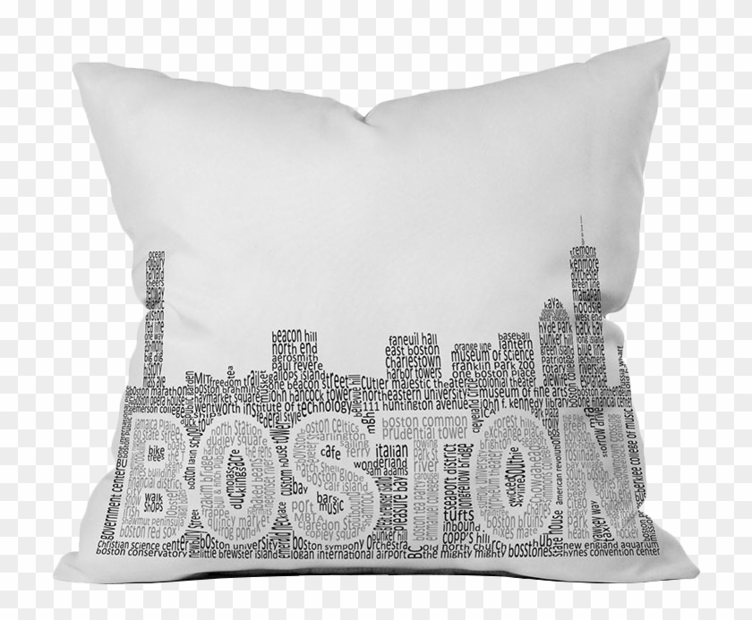 Restudio Designs Boston Skyline 1 Throw Pillow - Cushion Clipart