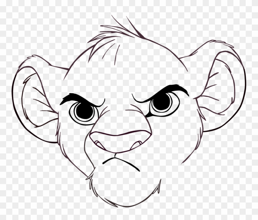 Nice Inspiration Ideas Simba Outline Drawing Rafiki - Simba Drawing Lion King Clipart #1318414